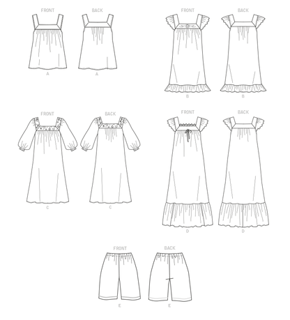 Butterick B6883 sewing pattern envelope showing misses' sleepwear top and nightdress designs