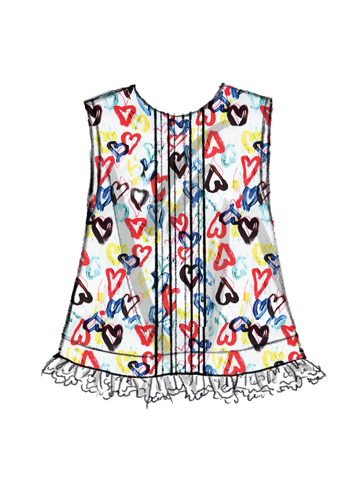 Butterick B6884 sewing pattern envelope showing baby a-line top designs