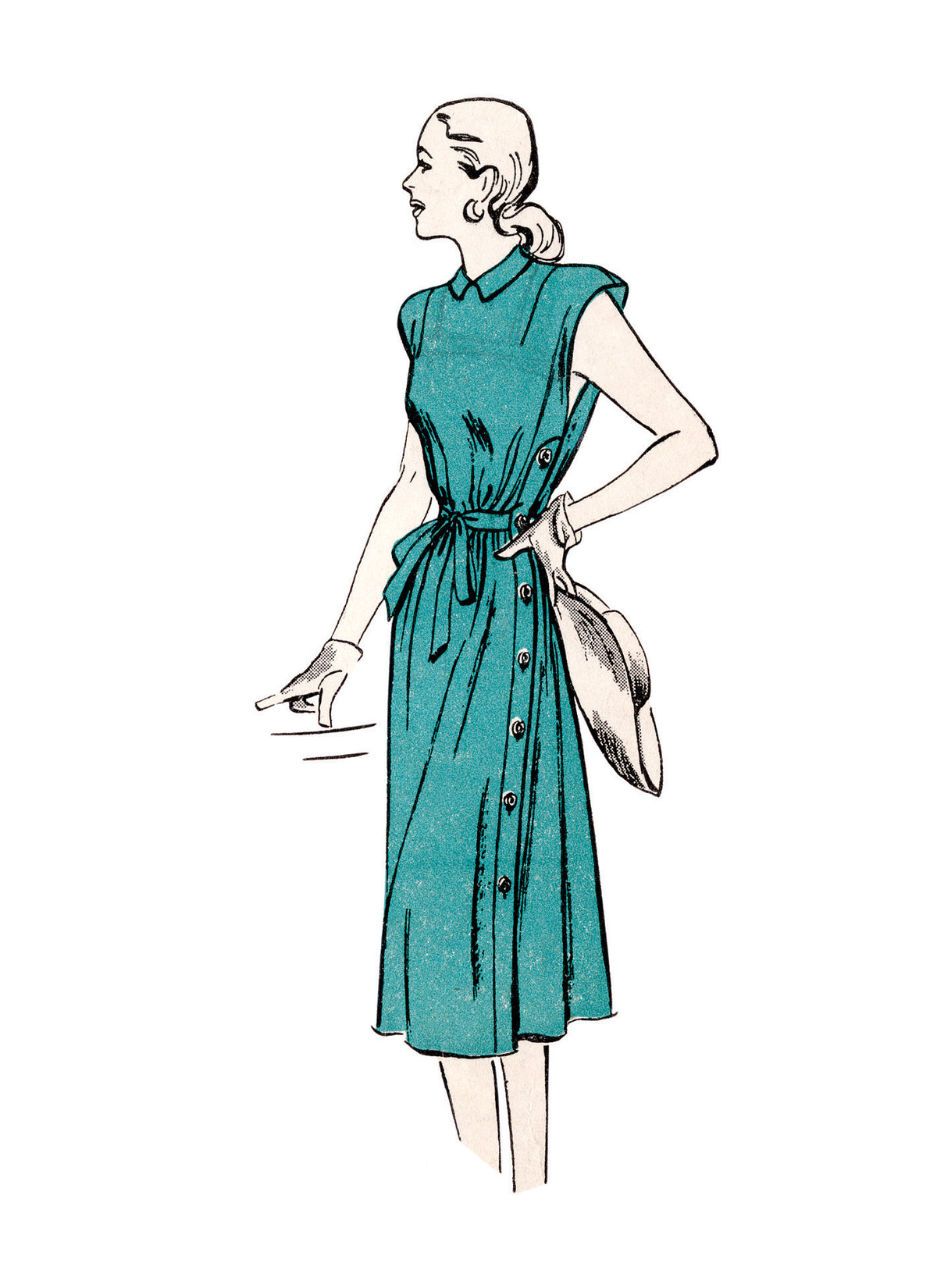 Butterick B6889 sewing pattern envelope showing misses' side button casual dress designs