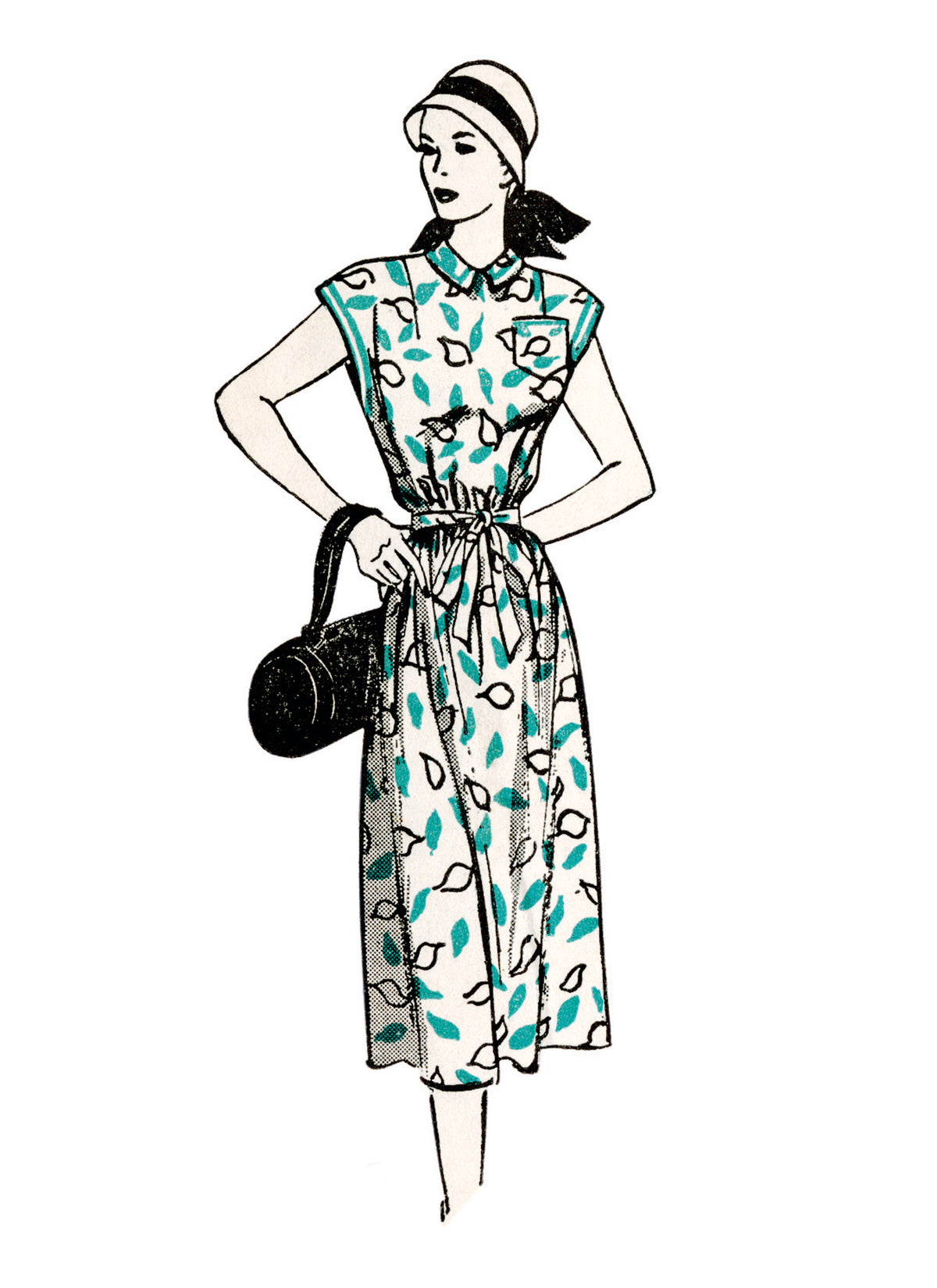 Butterick B6889 sewing pattern envelope showing misses' side button casual dress designs