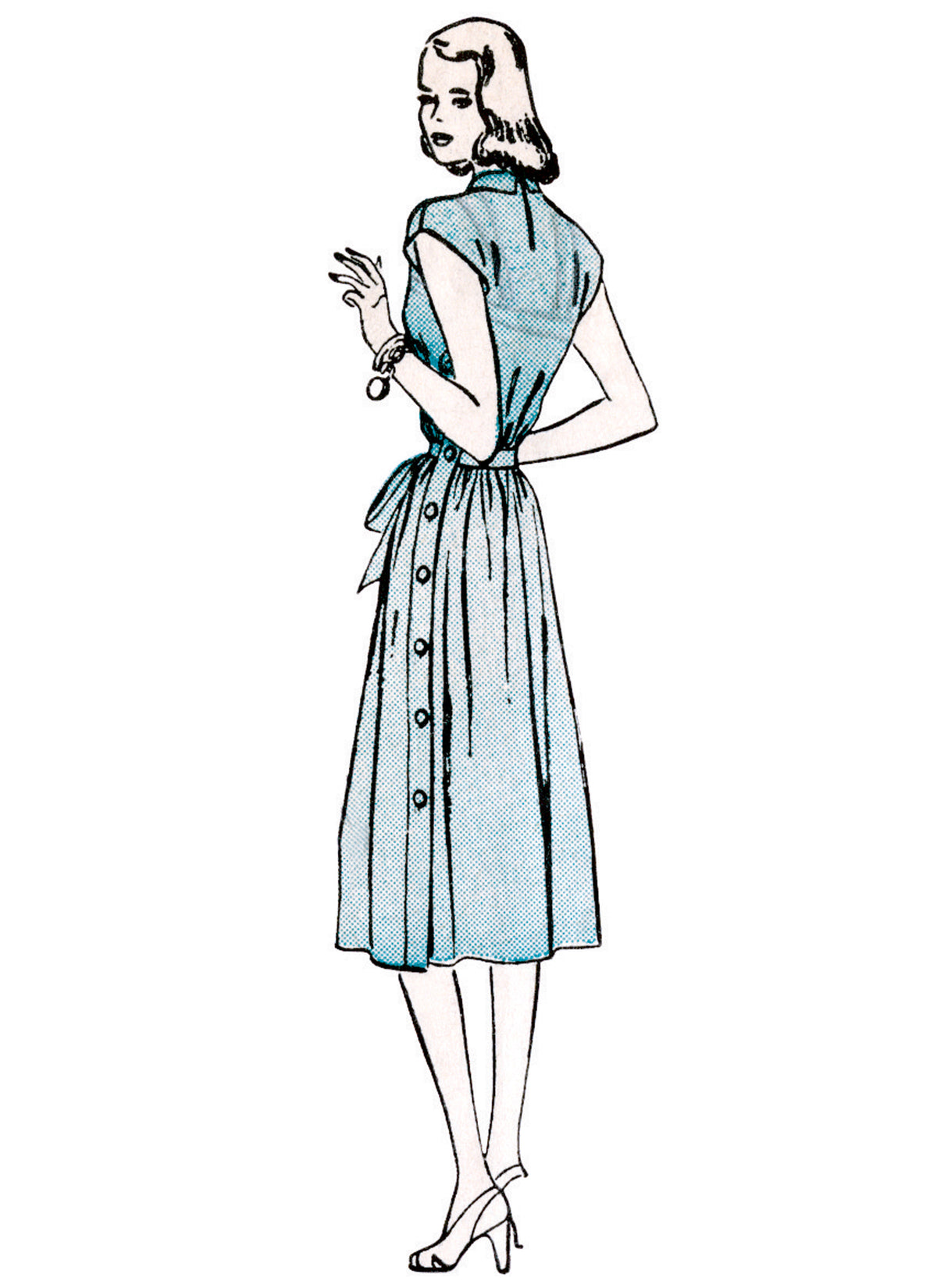 Butterick B6889 sewing pattern envelope showing misses' side button casual dress designs