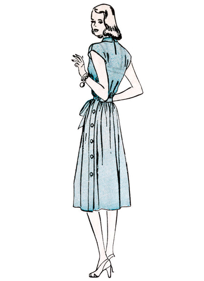 Butterick B6889 sewing pattern envelope showing misses' side button casual dress designs