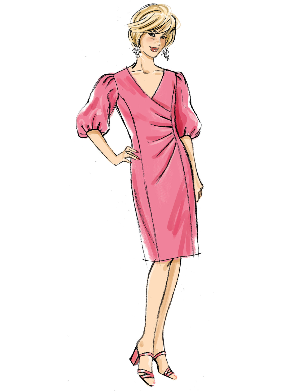 Butterick B6892 sewing pattern envelope showing misses' princess seam dress designs
