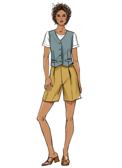 Butterick B6901 sewing pattern envelope showing the lined button front waistcoat designs