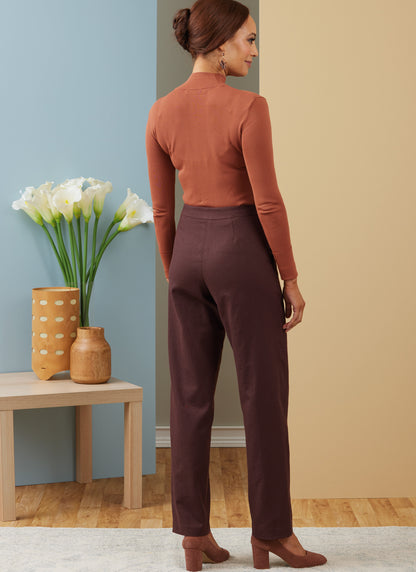 Butterick B6910 sewing pattern envelope showing the contour waist trousers designs