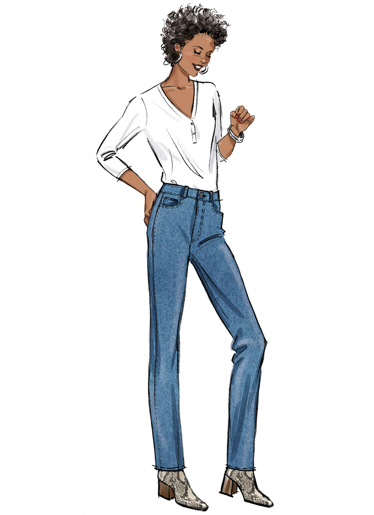 Butterick B6911 sewing pattern envelope showing the jeans designs