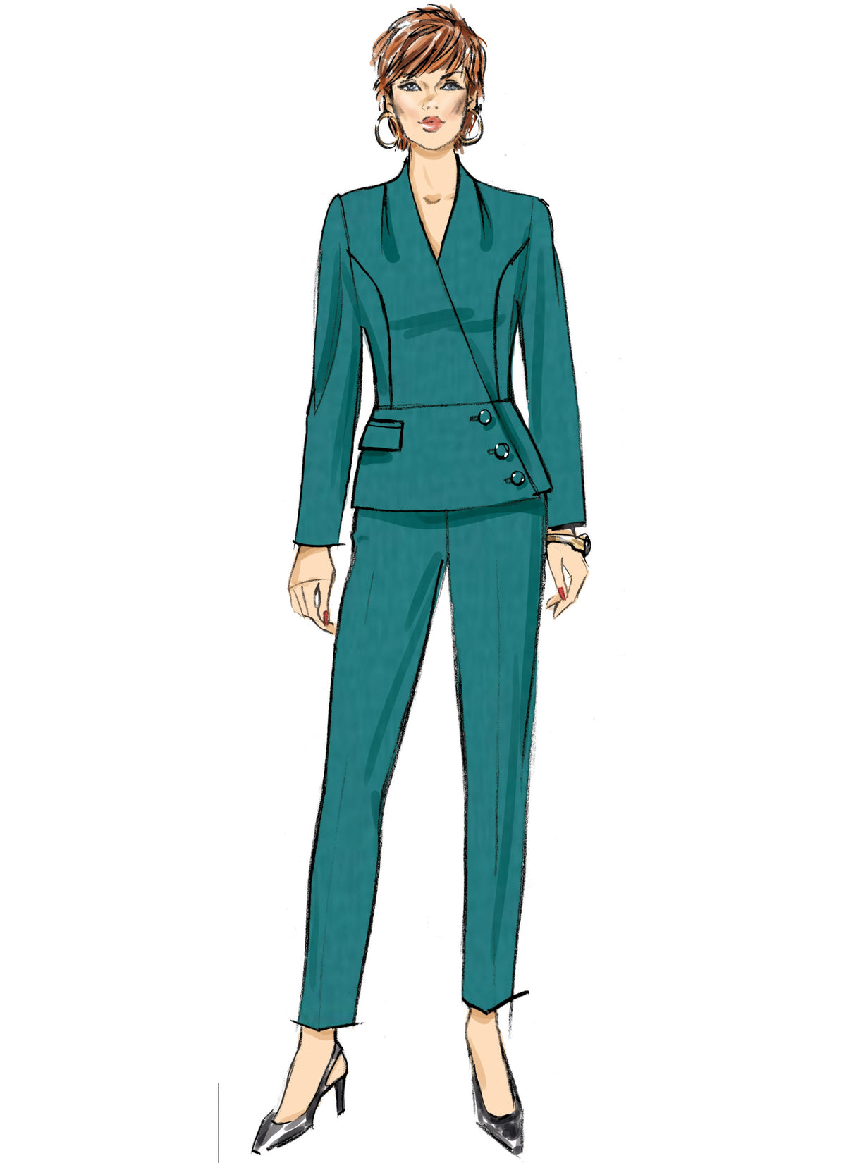 Butterick B6915 sewing pattern envelope showing the two-piece suit designs