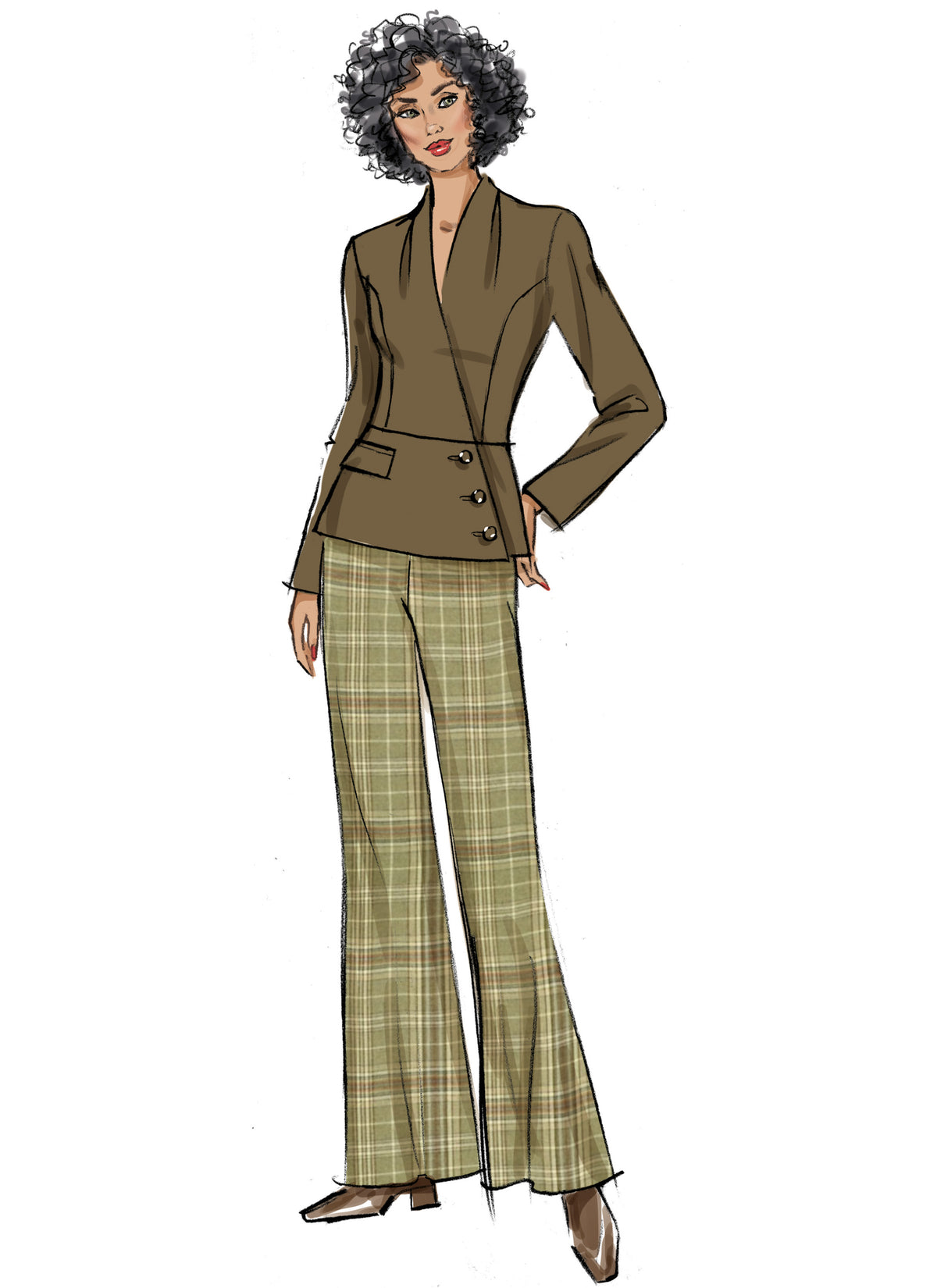 Butterick B6915 sewing pattern envelope showing the two-piece suit designs