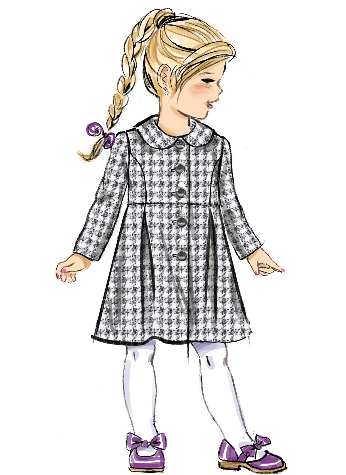 Butterick B6921 sewing pattern envelope showing the children's button front coat designs