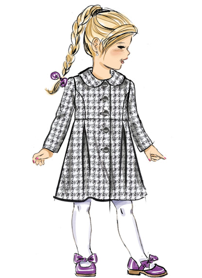 Butterick B6921 sewing pattern envelope showing the children's button front coat designs