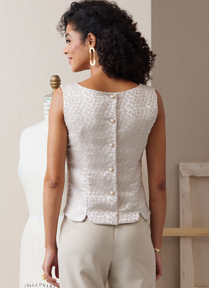 Butterick B6925 sewing pattern envelope showing the semi-fitted princess seam top designs