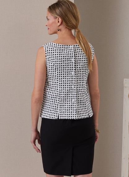 Butterick B6925 sewing pattern envelope showing the semi-fitted princess seam top designs