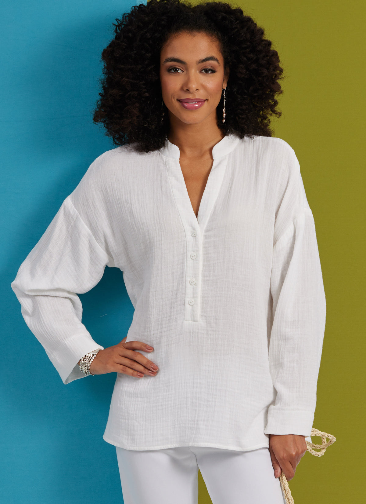 Butterick B6929 sewing pattern envelope showing the loose fit top or tunic designs