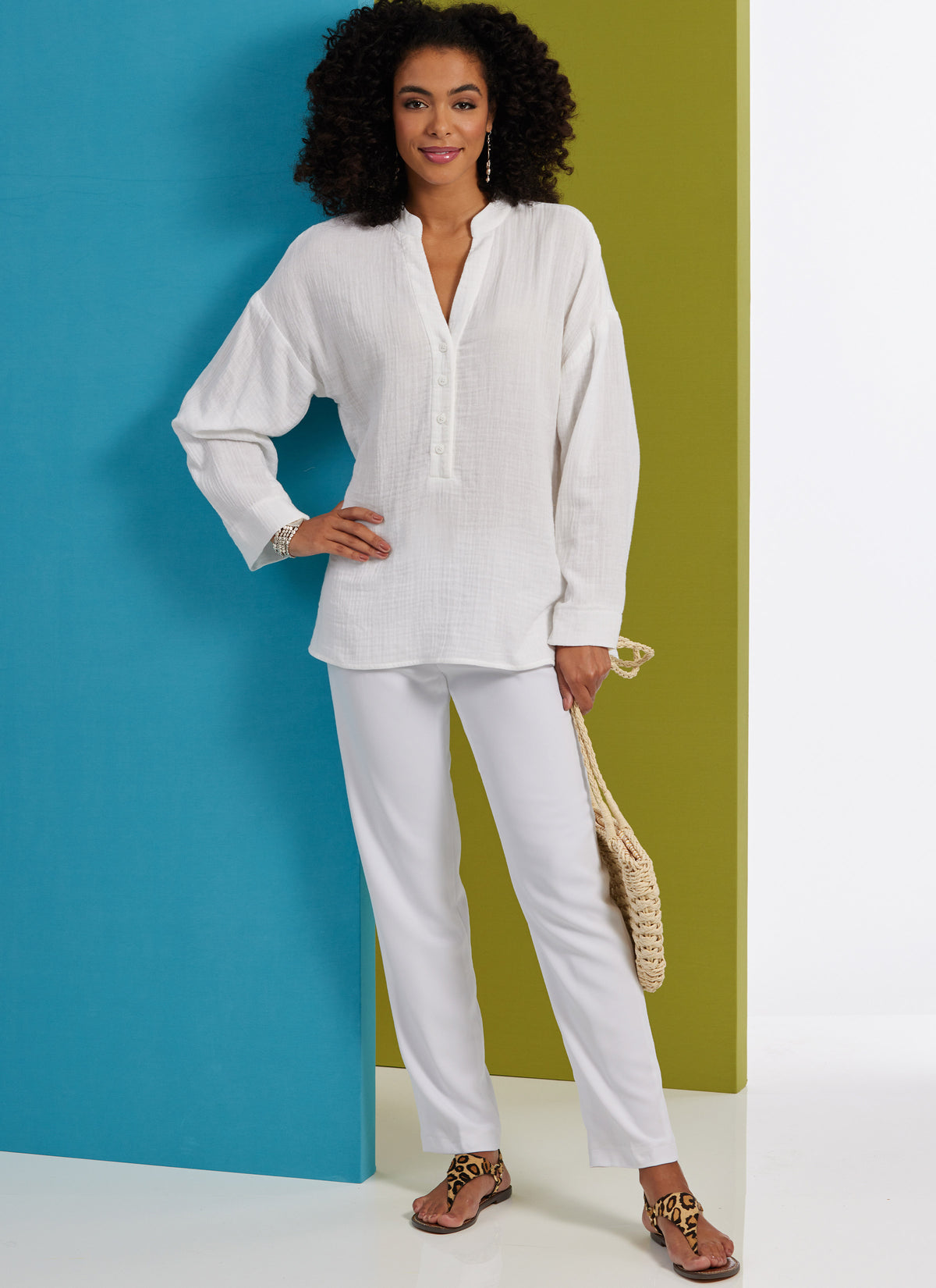 Butterick B6929 sewing pattern envelope showing the loose fit top or tunic designs