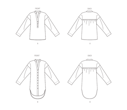 Butterick B6929 sewing pattern envelope showing the loose fit top or tunic designs
