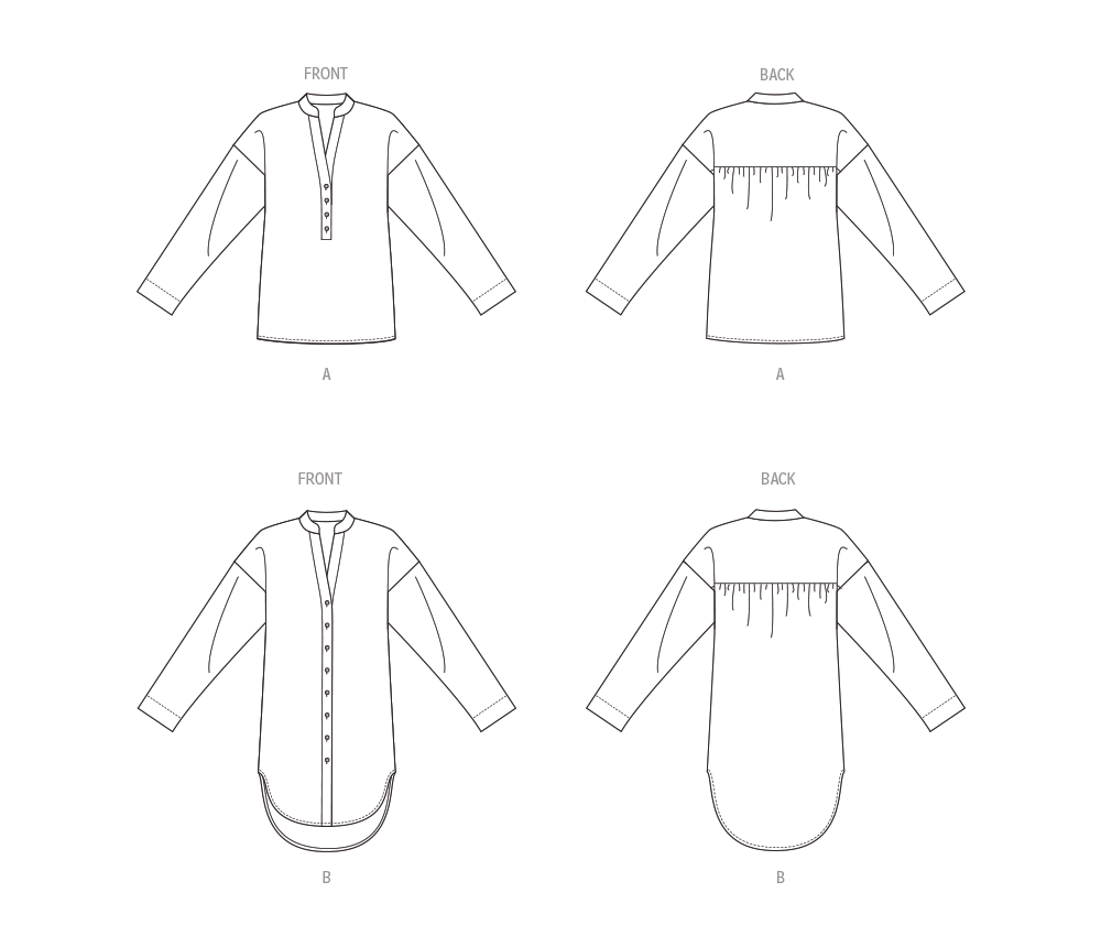Butterick B6929 sewing pattern envelope showing the loose fit top or tunic designs