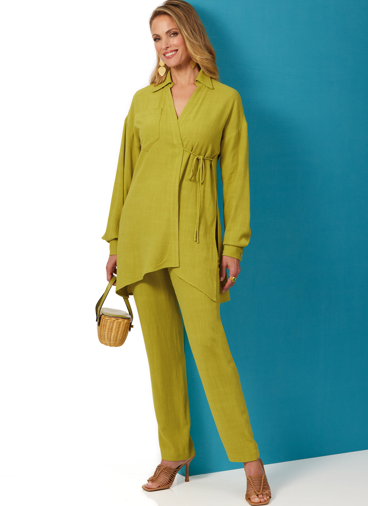 Butterick B6932 sewing pattern envelope showing the loose fit top designs
