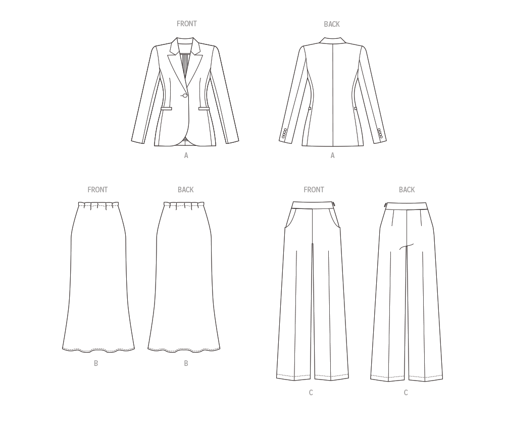 Butterick B6933 sewing pattern envelope showing the partially lined jacket designs
