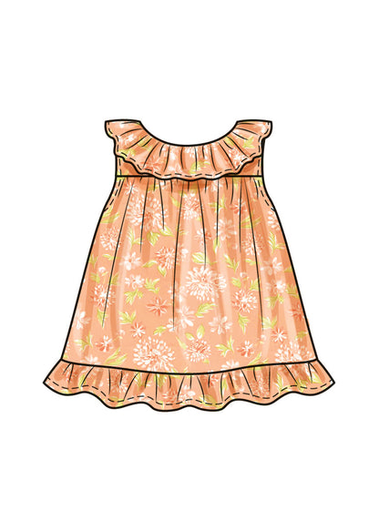 Butterick B6935 sewing pattern envelope showing the baby ruffle top designs