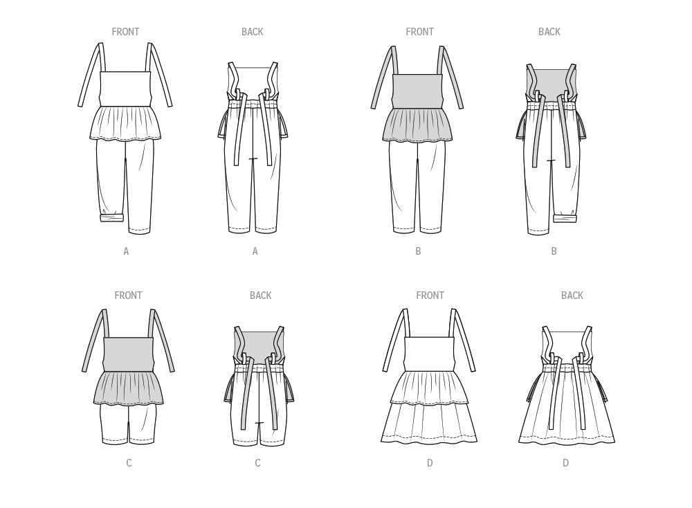 Butterick B6936 sewing pattern envelope showing the toddler overalls and dress designs