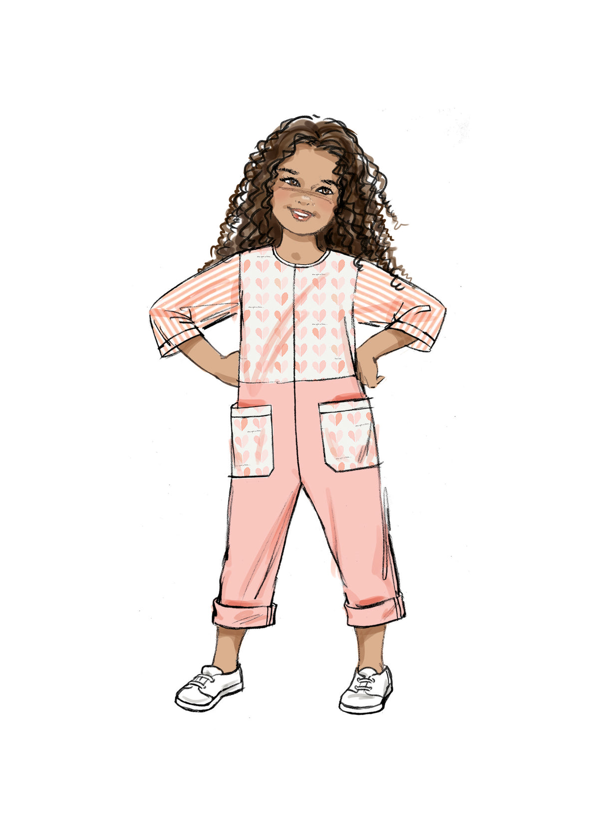 Butterick B6937 sewing pattern envelope showing the children's dress, romper and hat designs