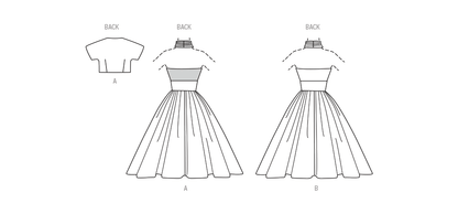 Butterick B6938 sewing pattern envelope showing the vintage 1950s halter dress and jacket designs