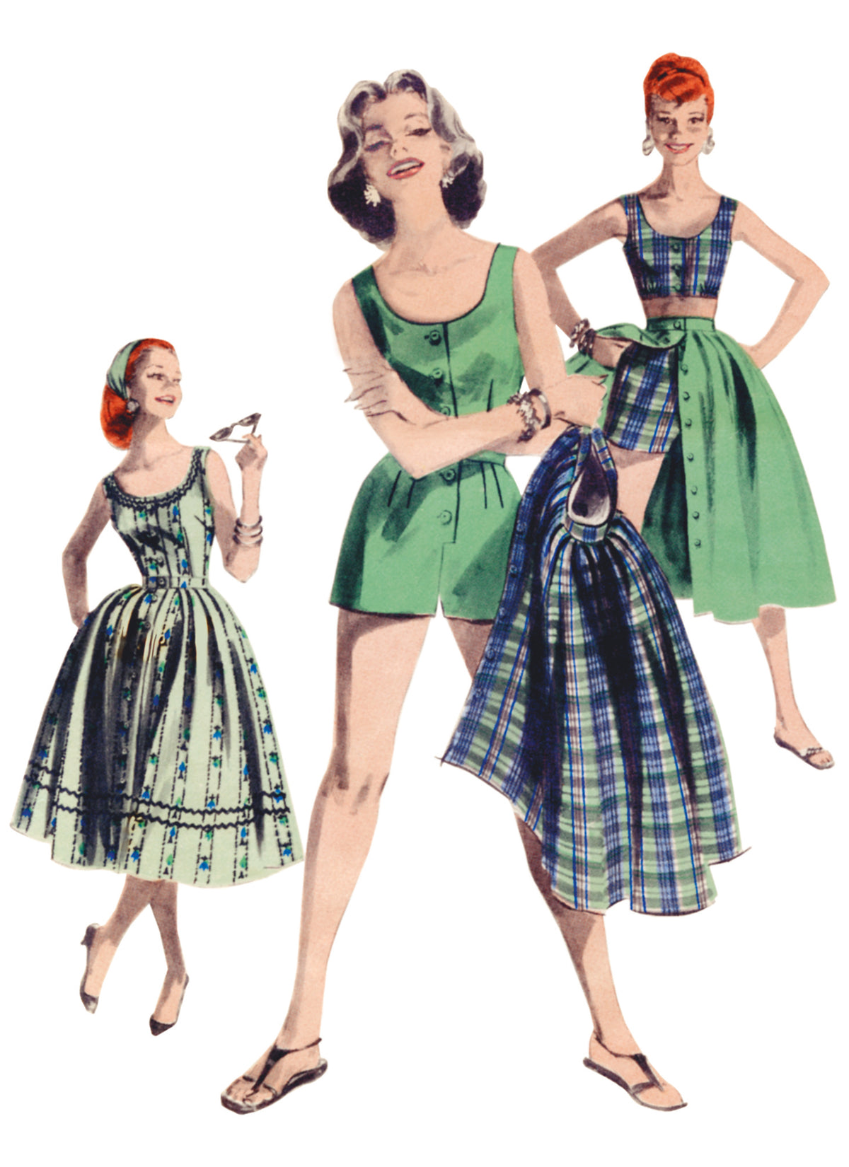Butterick sewing pattern B6939 envelope showing a vintage 1950s-style four-piece sports wardrobe