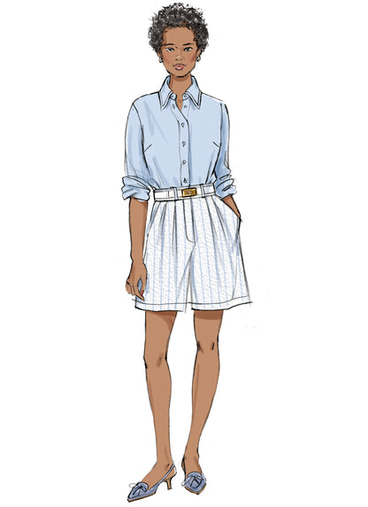 Butterick sewing pattern B6946 envelope showing a fitted shirt