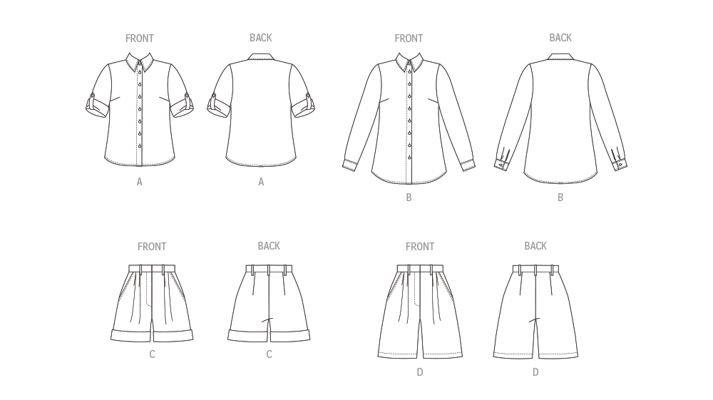 Butterick sewing pattern B6946 envelope showing a fitted shirt