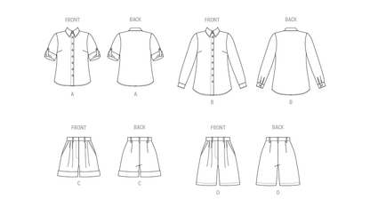 Butterick sewing pattern B6946 envelope showing a fitted shirt