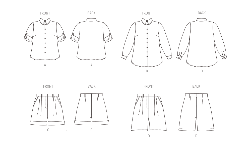 Butterick sewing pattern B6947 envelope showing a plus size fitted shirt