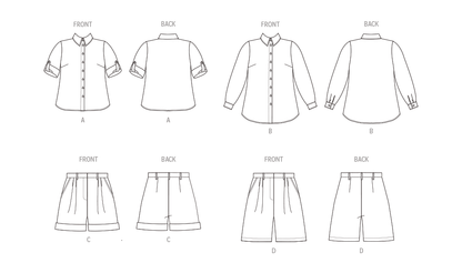 Butterick sewing pattern B6947 envelope showing a plus size fitted shirt
