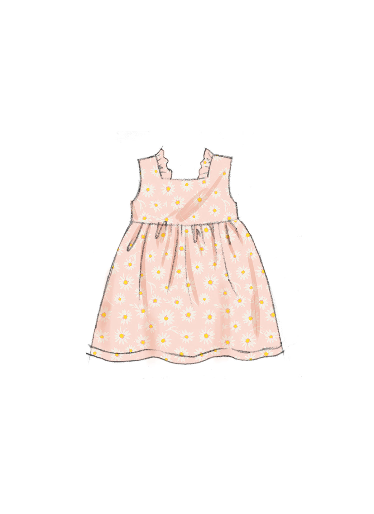 Butterick sewing pattern B6950 envelope showing a baby romper in two lengths