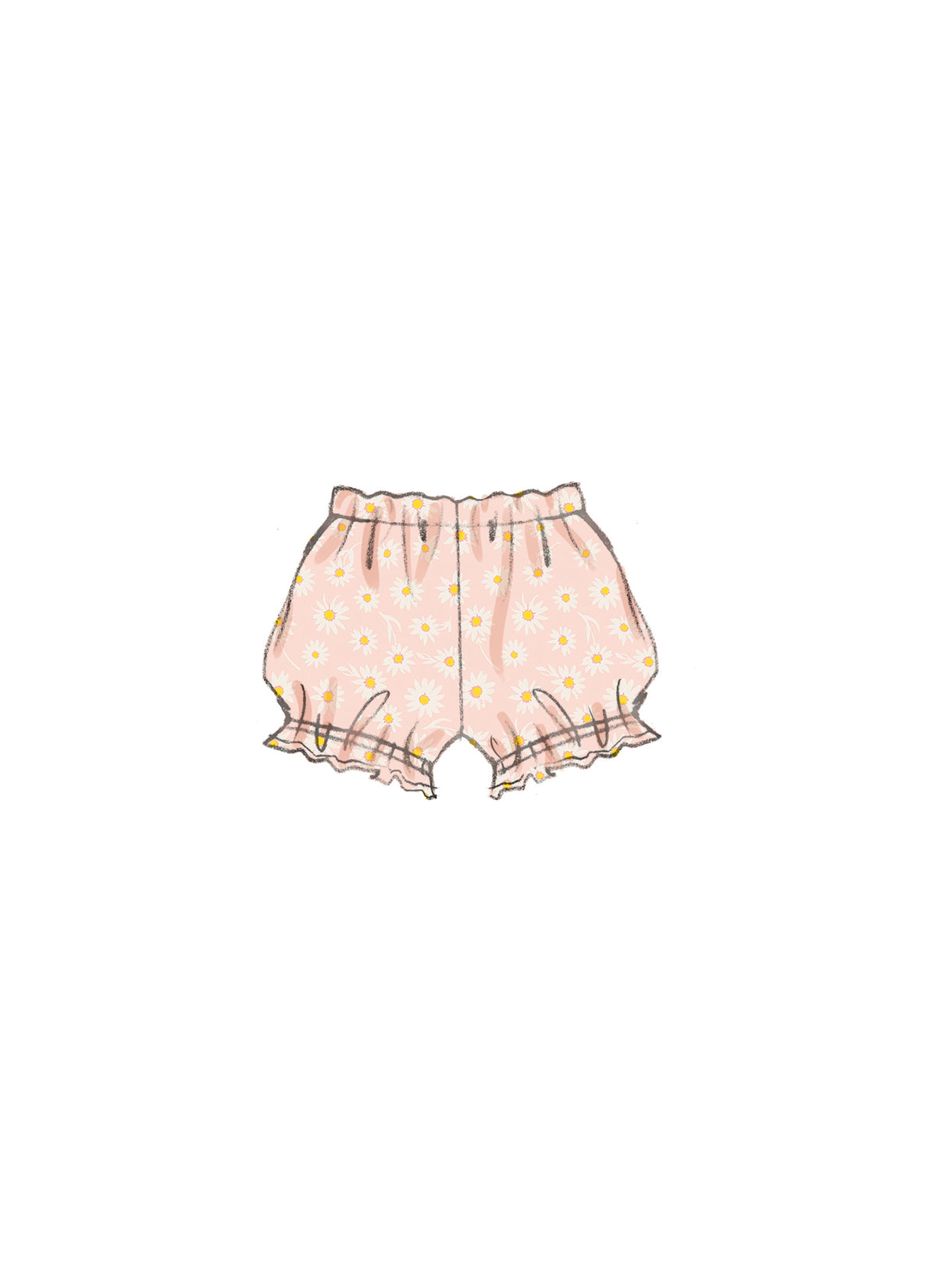 Butterick sewing pattern B6950 envelope showing a baby romper in two lengths