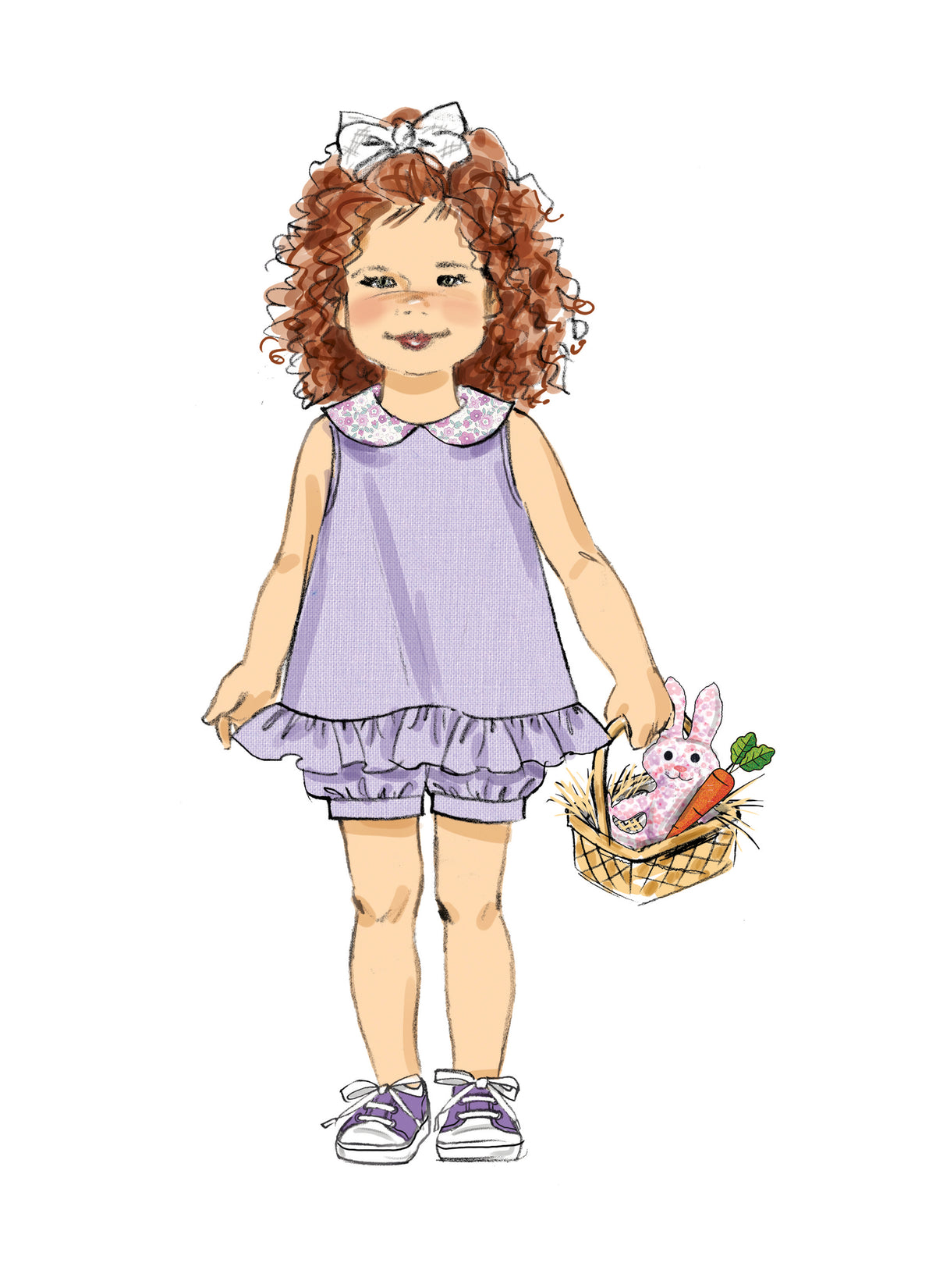 Butterick sewing pattern B6951 envelope showing a toddler's dress and top