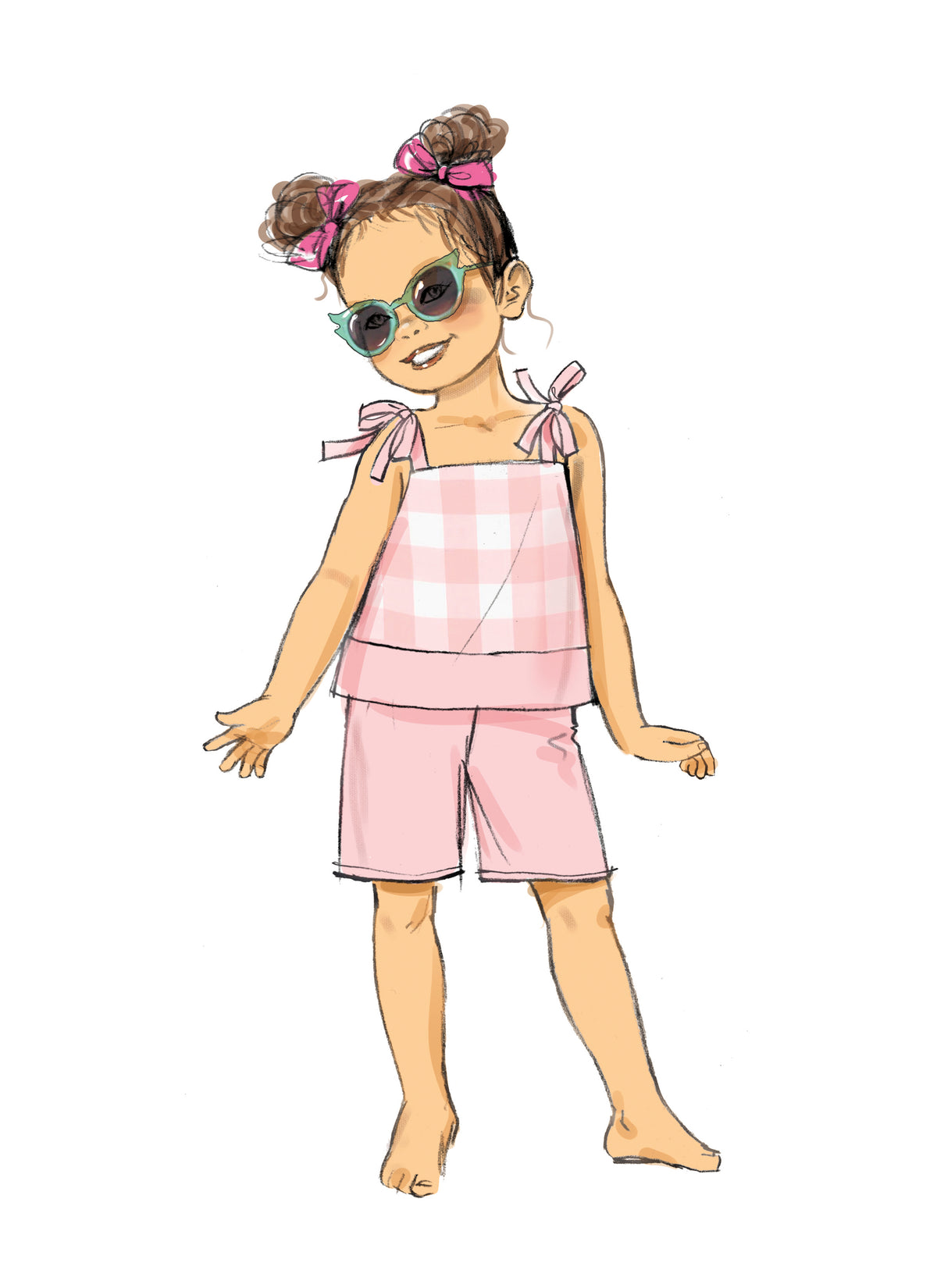 Butterick sewing pattern B6952 envelope showing a loose fitting pullover dress or top for children