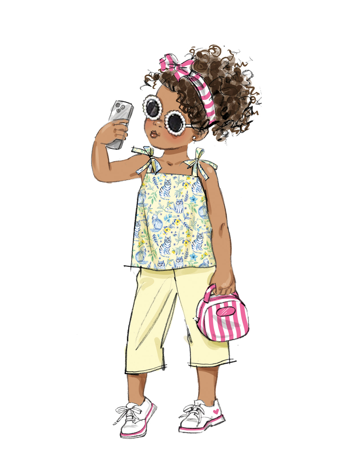 Butterick sewing pattern B6952 envelope showing a loose fitting pullover dress or top for children