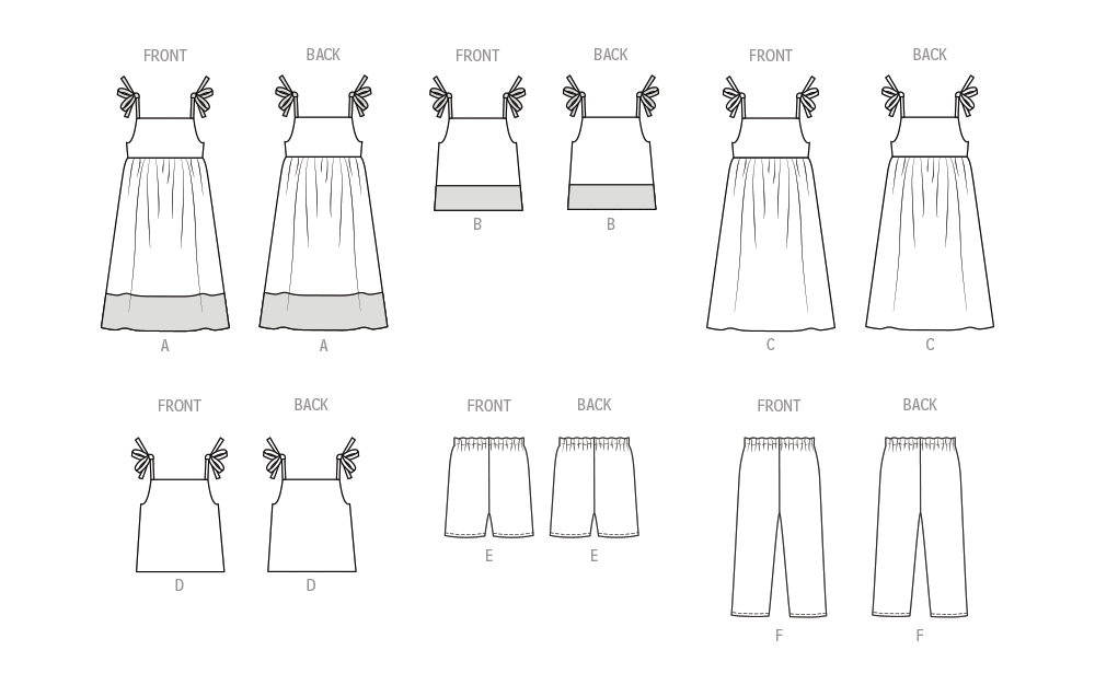 Butterick sewing pattern B6952 envelope showing a loose fitting pullover dress or top for children