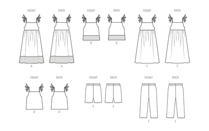 Butterick sewing pattern B6952 envelope showing a loose fitting pullover dress or top for children
