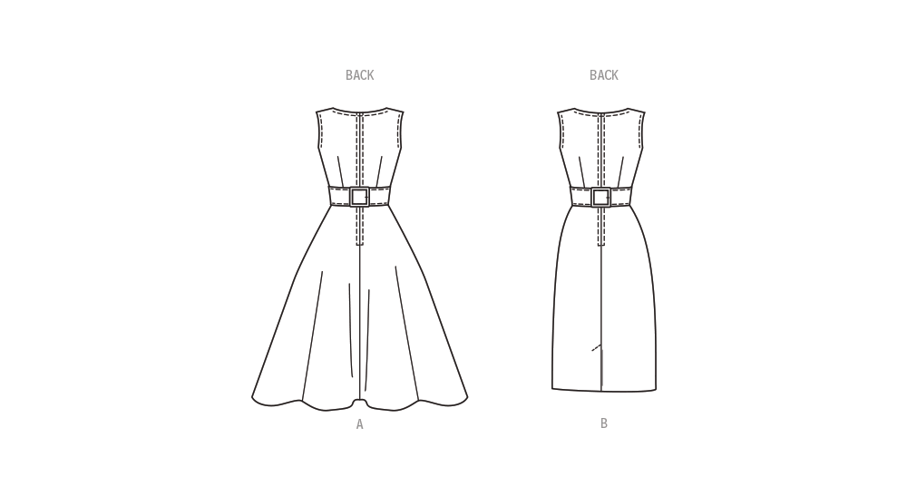 Butterick sewing pattern B6955 envelope showing a vintage 1960s-style pinafore dress