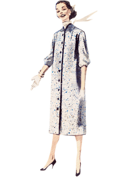 Butterick sewing pattern B6957 envelope showing a vintage 1950s-style quick and easy slim coat