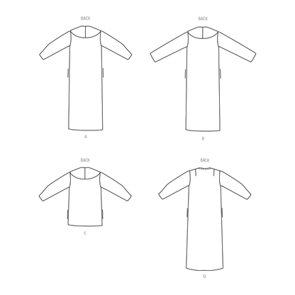 Butterick sewing pattern B6957 envelope showing a vintage 1950s-style quick and easy slim coat