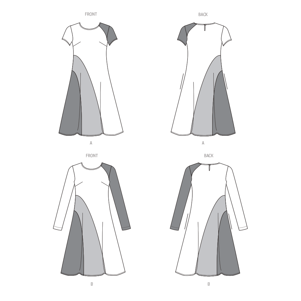 Butterick sewing pattern B6959 envelope showing a slightly flared pullover dress