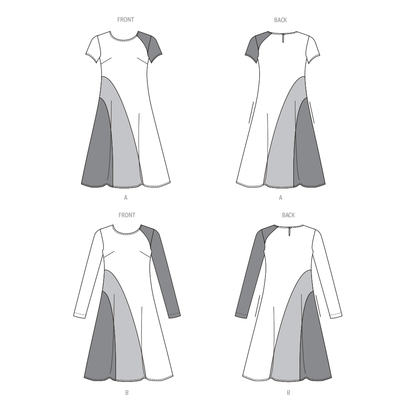 Butterick sewing pattern B6959 envelope showing a slightly flared pullover dress