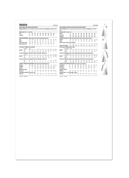 Butterick sewing pattern B6959 envelope showing a slightly flared pullover dress
