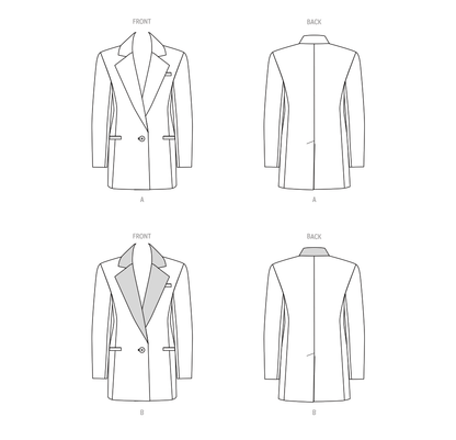 Butterick sewing pattern B6960 envelope showing a lined jacket