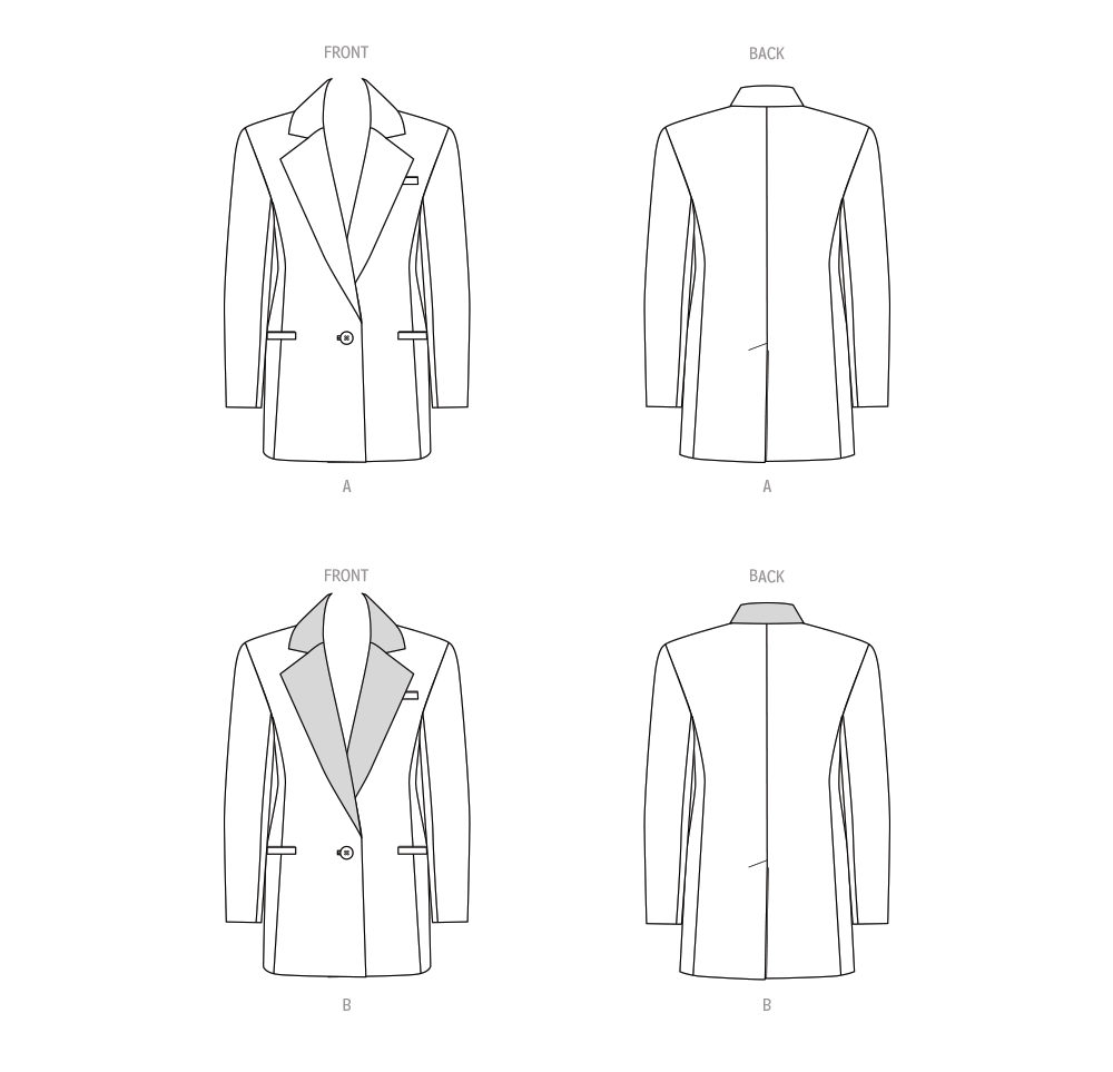 Butterick sewing pattern B6960 envelope showing a lined jacket