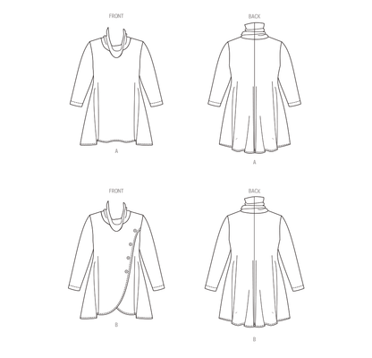 Butterick sewing pattern B6962 envelope showing a plus size pullover knit cowl neck top
