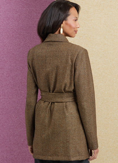 Butterick B6965 sewing pattern envelope showing a loose-fitting jacket in two lengths
