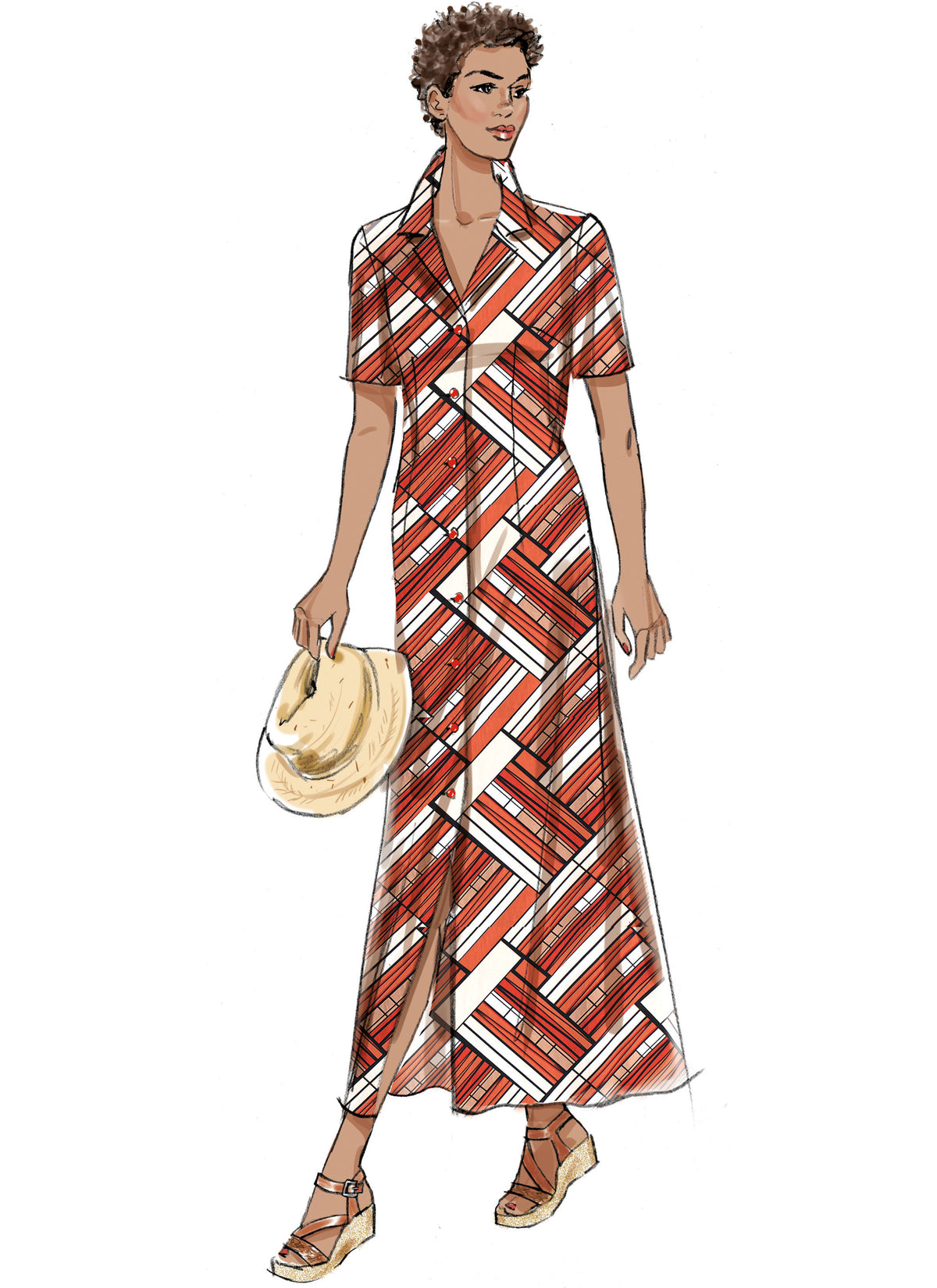 Butterick B6974 sewing pattern envelope showing a classic fit shirtdress